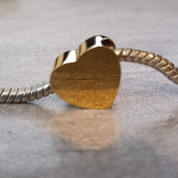 Gold Tiny Sliding Heart Charm - Image 3
