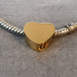 Gold Tiny Sliding Heart Charm - Image 4