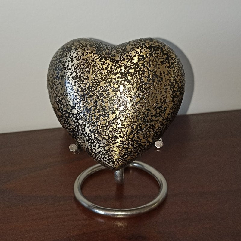 Antique Bronze Heart Urn - Image 2