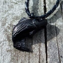 Alternative view of Black Fish Pendant