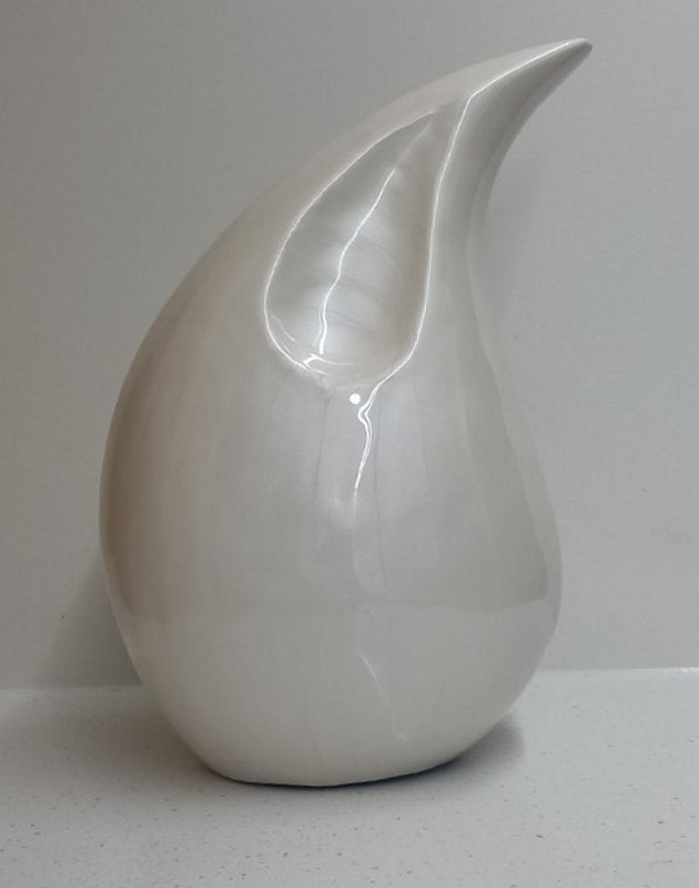 Pearl White Tear Drop Urn - Image 3