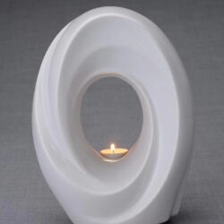 Alternative view of Oval Candle Urn - White