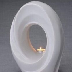 Oval Candle Urn - White - Image 4