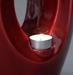 Oval Candle Urn - Red - Image 4