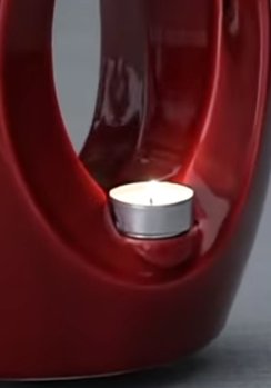Oval Candle Urn - Red - Image 4